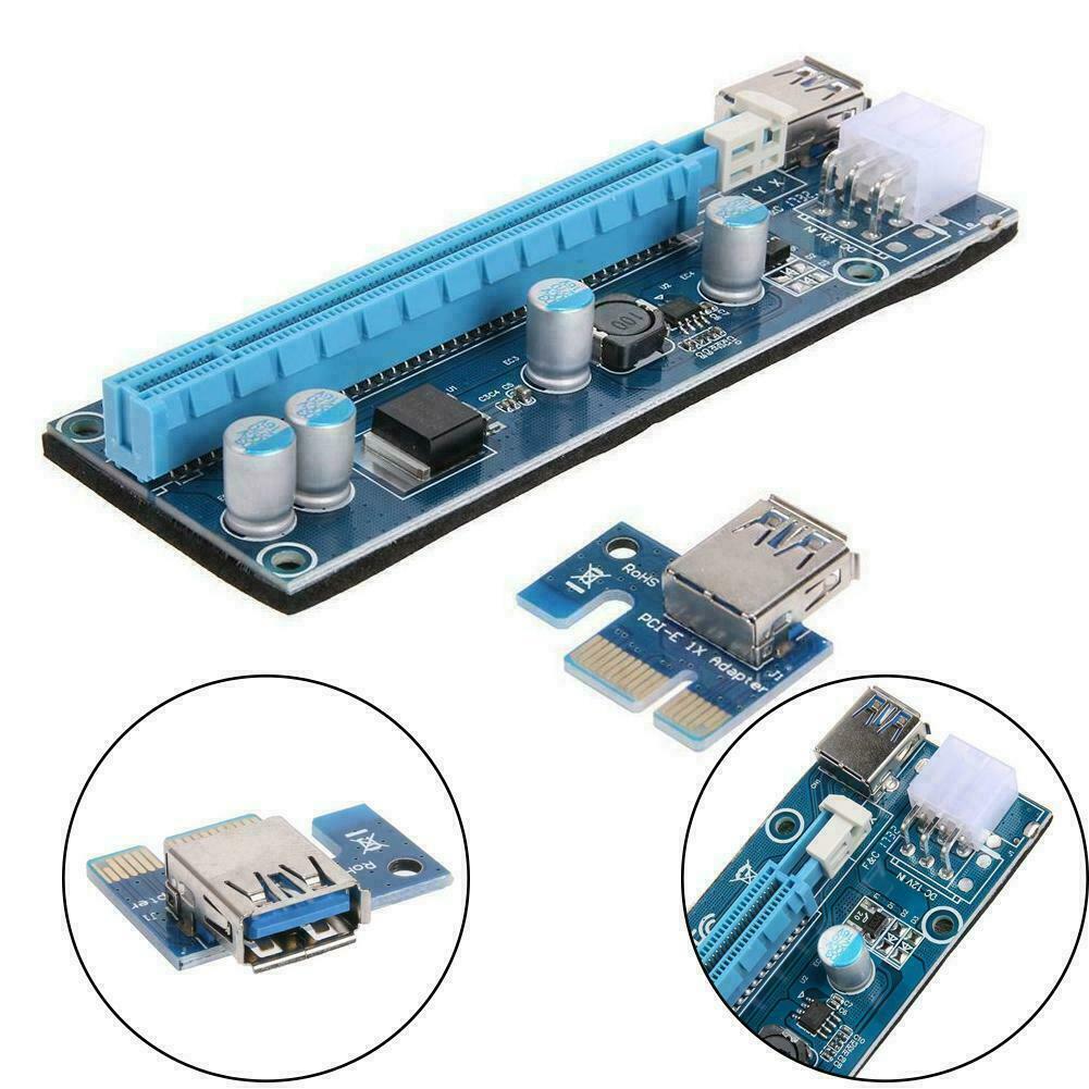 Dây Cáp Thẻ Mở Rộng Pci-e Pci Express Riser 1x 4x 8x 16x Gpu Usb 3.0 Sata 6pin