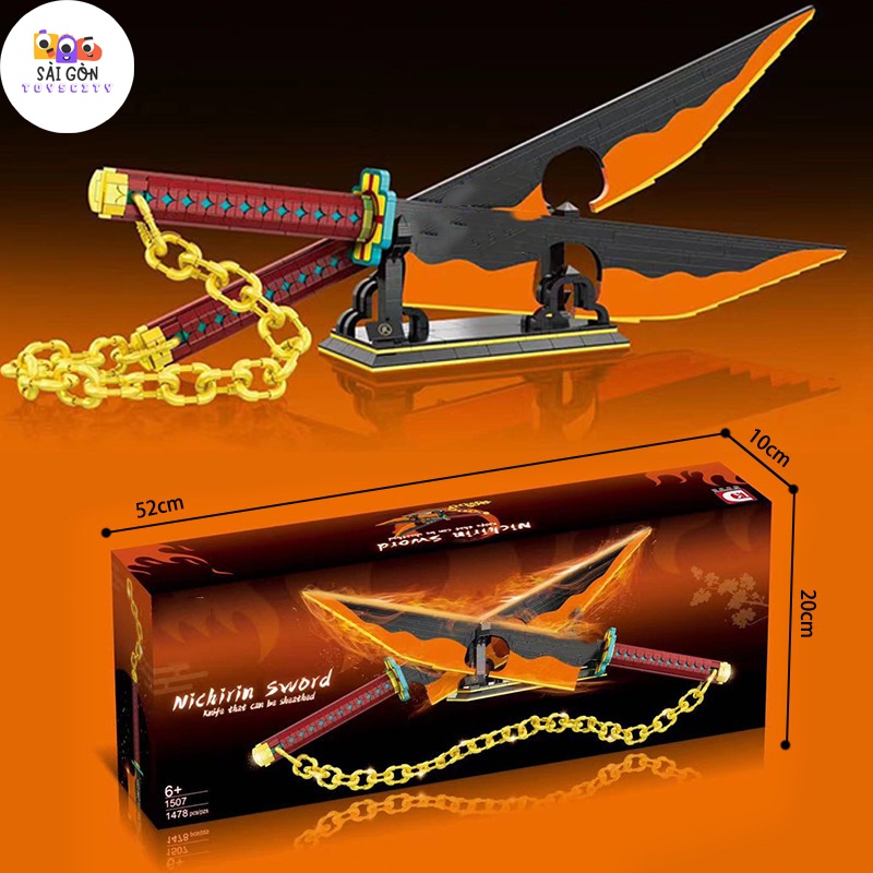 Đồ Chơi Lắp Ráp Kiểu LEGO Mô Hình Âm Trụ Uzui Tengen Trong Kimetsu no Yaiba DK1507 Với 1478 PCS