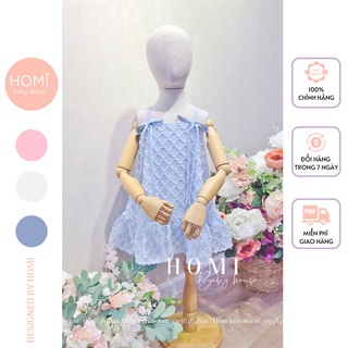 Váy đôi cho mẹ và bé HOMI BABY HOUSE đầm công chúa Flora màu trắng/hồng/xanh cho mẹ và bé dự tiệc dạo phố