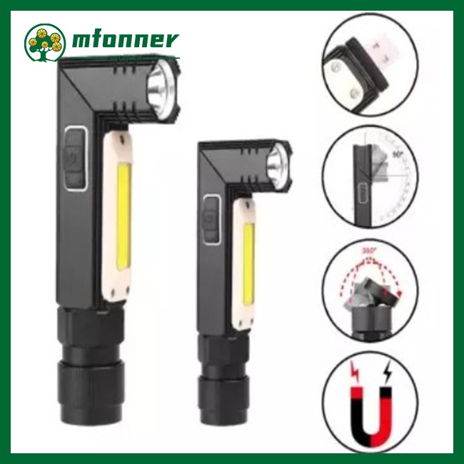 Đèn Pin 10000lm Led Cob Siêu Sáng Chống Thấm Nước 90 Độ