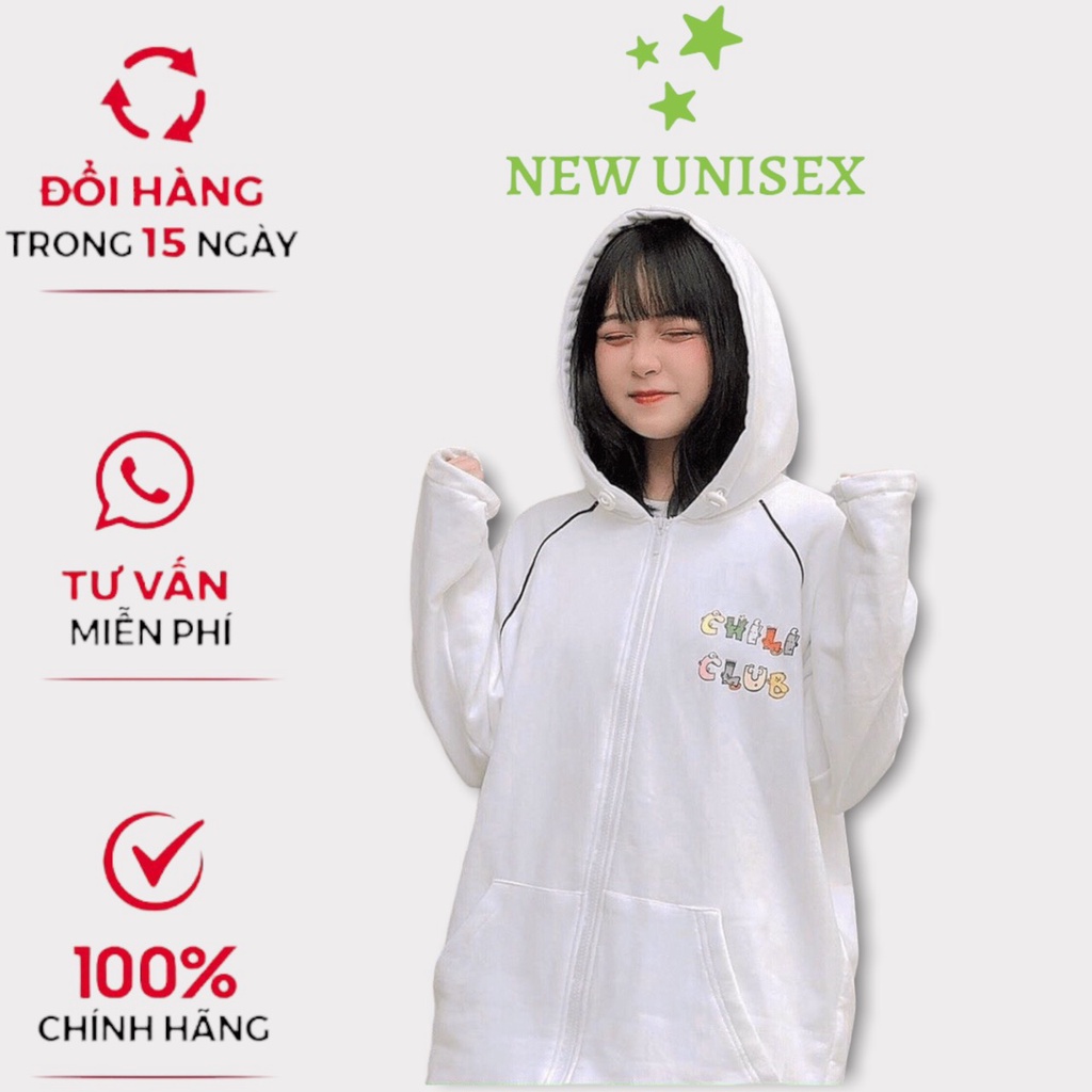 Áo khoác nữ Hoodie form rộng Khóa Dây Kéo IN Chữ Siêu Cute TP [NewUnisex]