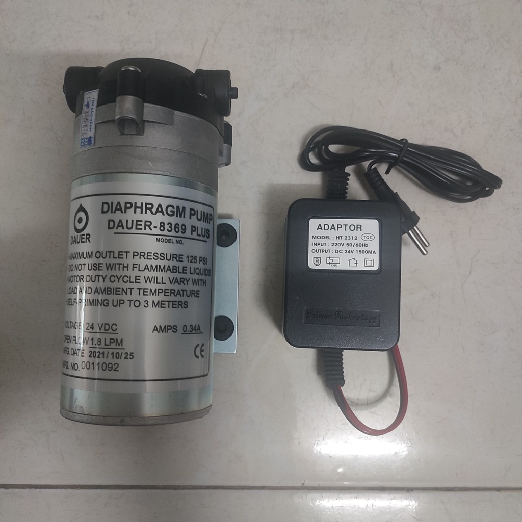 Bơm tăng áp RO + Adaptor nguồn 24V dùng cho máy lọc nước