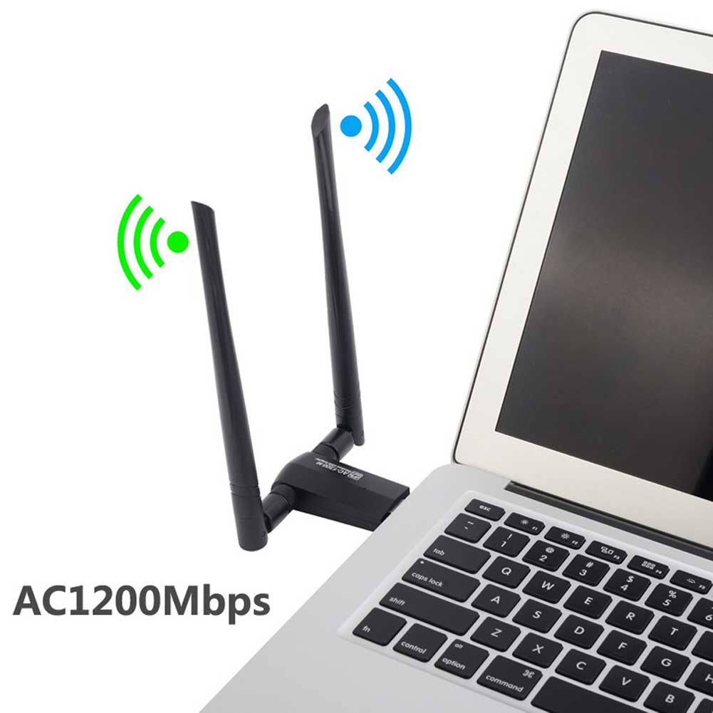 Card mạng không dây Thẻ mạng không dây USB 1200M Bộ thu WiFi Bộ thu không dây băng tần kép 5.8G / 2.4G cho PC | BigBuy360 - bigbuy360.vn