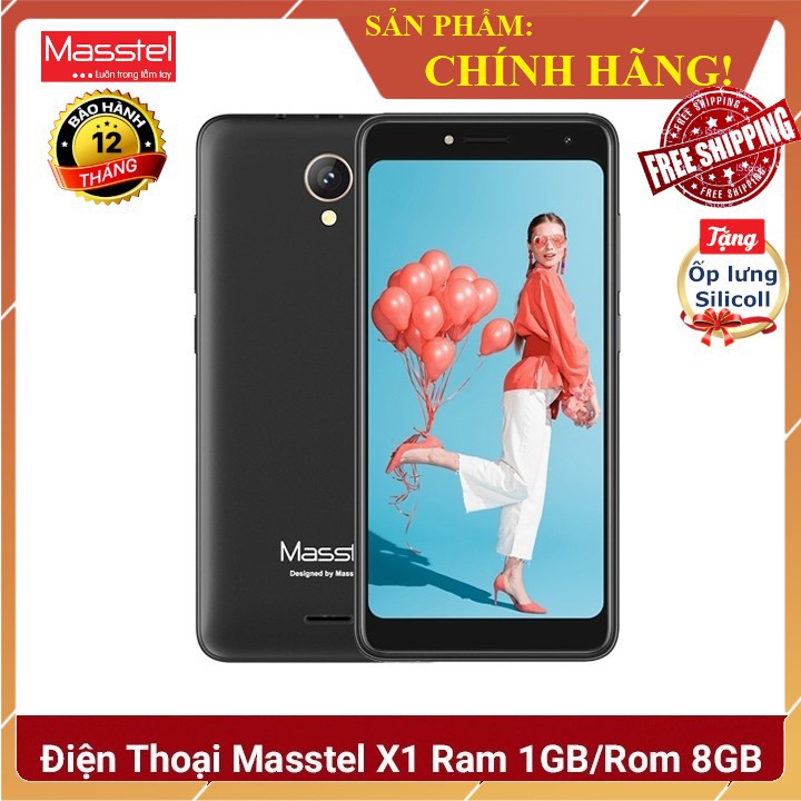 💥Free Ship💥Điện Thoại Masstel X1 (Cảm Ứng Giá Rẻ) TẶNG ỐP LƯNG - Bảo Hành Chính Hãng 12 Tháng, 120 ngày lỗi đổi mới