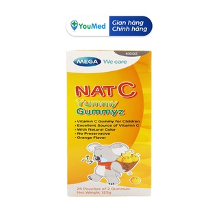 Kẹo dẻo Nat C Yummy Gummyz 25 viên - bổ sung vitamin C, tăng cường sức đề kháng