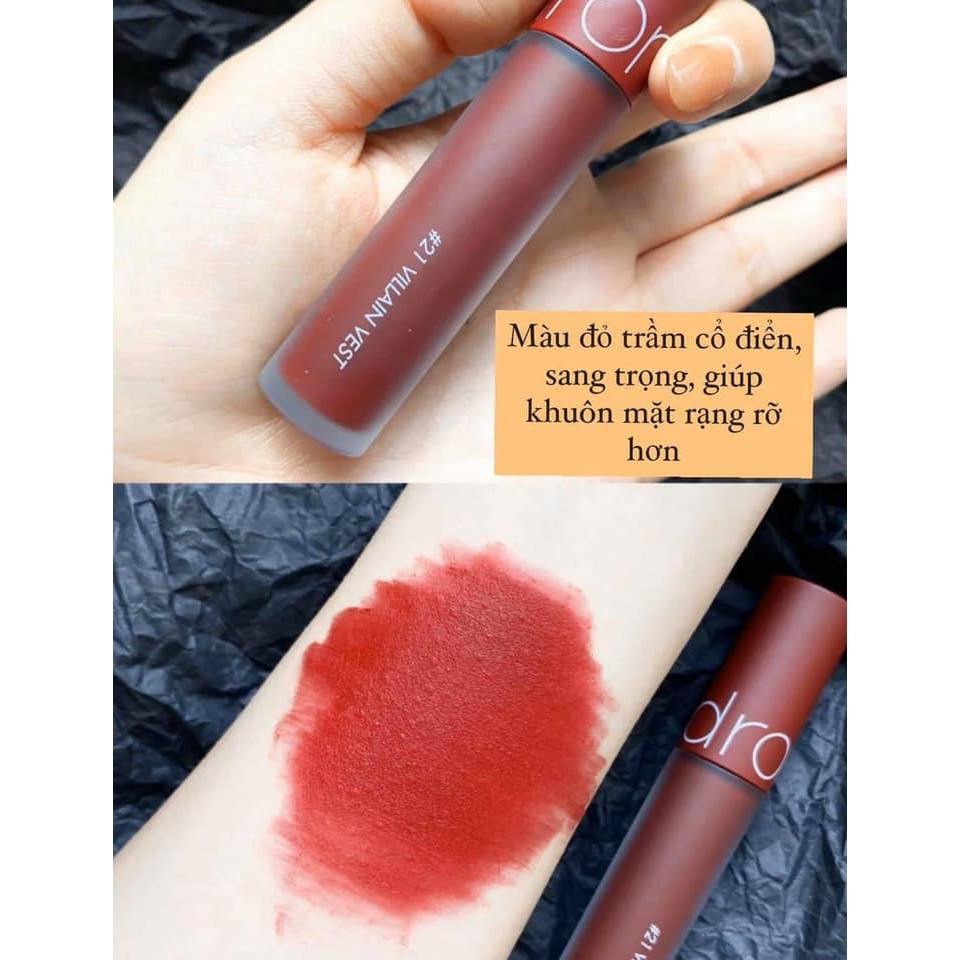 Son Romand Zero Velvet Tint màu 21- Đỏ mận cổ điển