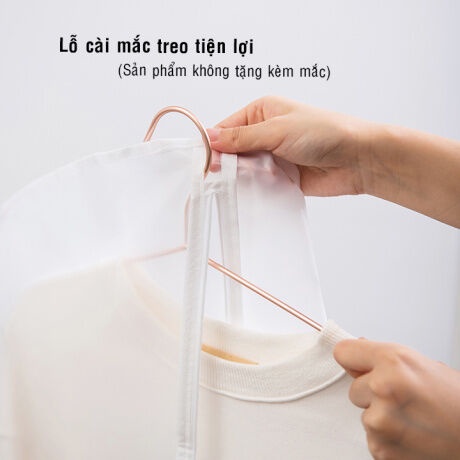 Túi bọc quần áo chống bụi, chống nước bằng nhựa trong suốt có khóa kéo