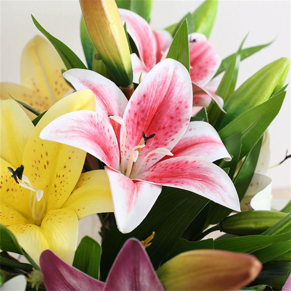 CONOPERY Cành Hoa Lily Giả Dùng Trang Trí Nhà Cửa Độc Đáo