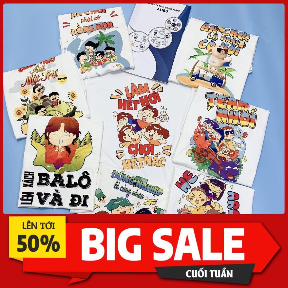 [Giá 4x Cotton] Áo Thun Đồng Phục Đi Biển Gia Đình, Team Building Công Ty, Đi Bơi  ྇