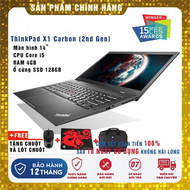 Laptop Lenovo ThinkPad X1 Carbon Gen 2 Core i5/I7 - Nhập Khẩu Từ Mỹ, Nhật Bản - Bảo Hành 12 Tháng