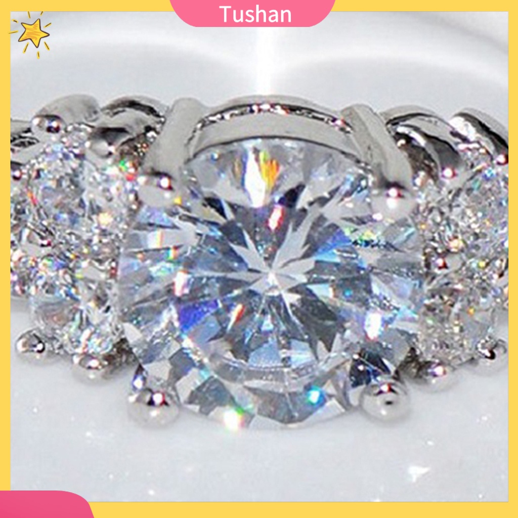 Nhẫn đính đá zirconia giả thời trang sang trọng cho nữ dự tiệc