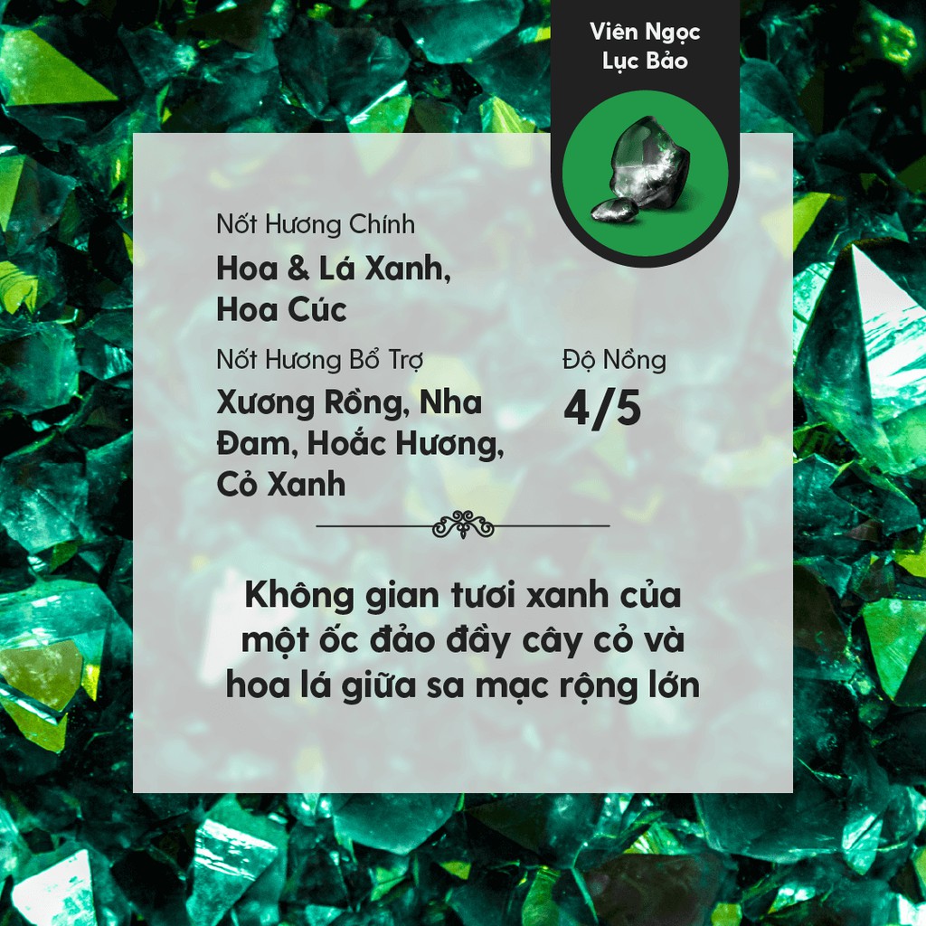 Tinh Dầu Thơm Phối Hương Precious Emerald (Viên Ngọc Lục Bảo) Heny Garden - Làm Nến Thơm, Xông Thơm Phòng