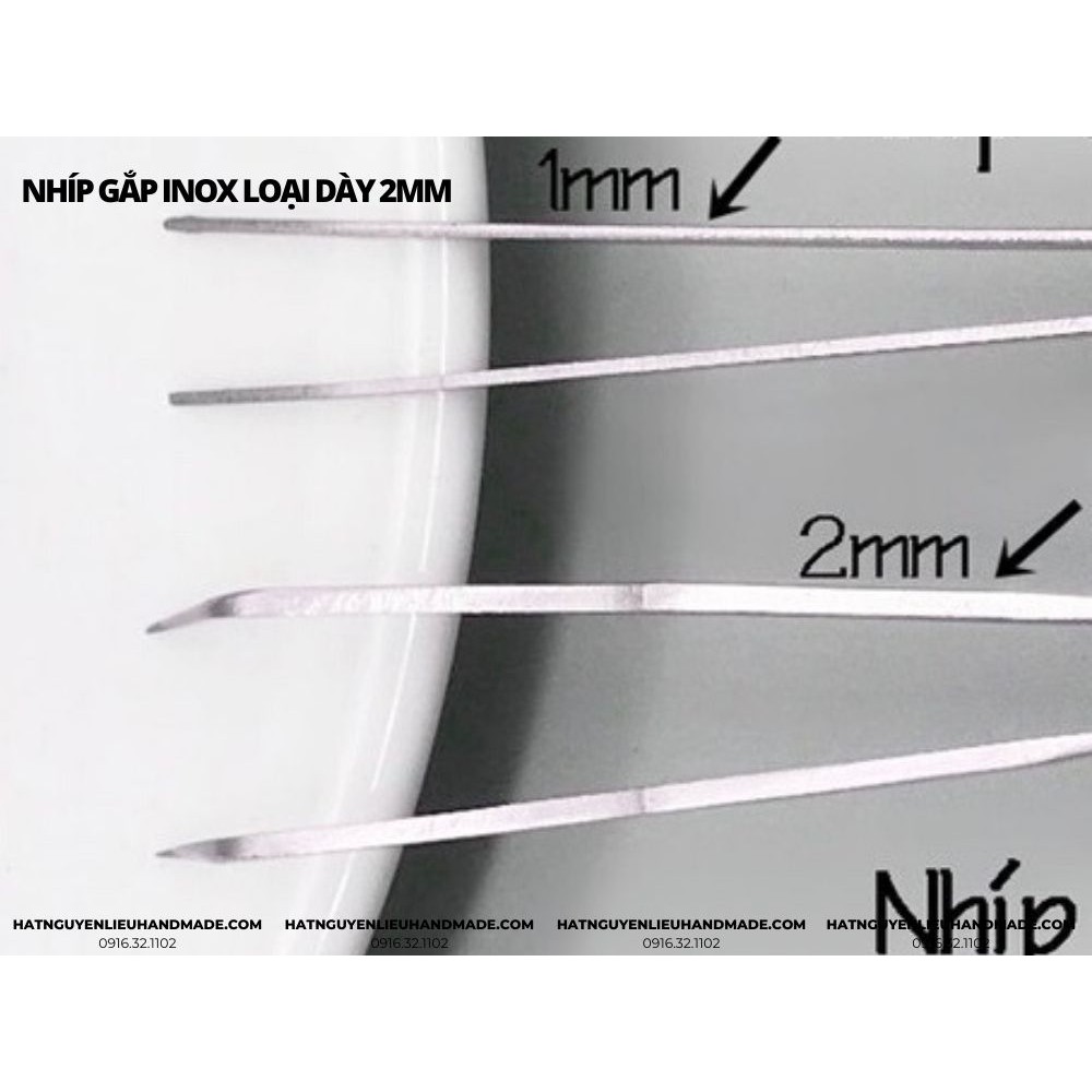 Nhíp gắp inox 2mm loại cao cấp loại dày dặn (nhíp thẳng và cong)