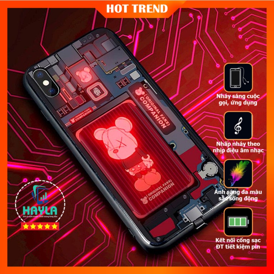 Ốp lưng Iphone đèn Led chớp nháy theo nhạc cực độc 6/6plus/6s/6splus/7/7plus/8/8plus/x/xr/xs/11/12/pro/max/promax ODT04