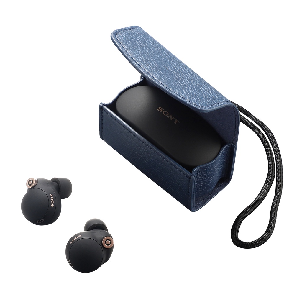 Bao Case Bảo Vệ Tai Nghe Sony-WF 1000XM4 Da Nhiều Màu Có Dây Treo