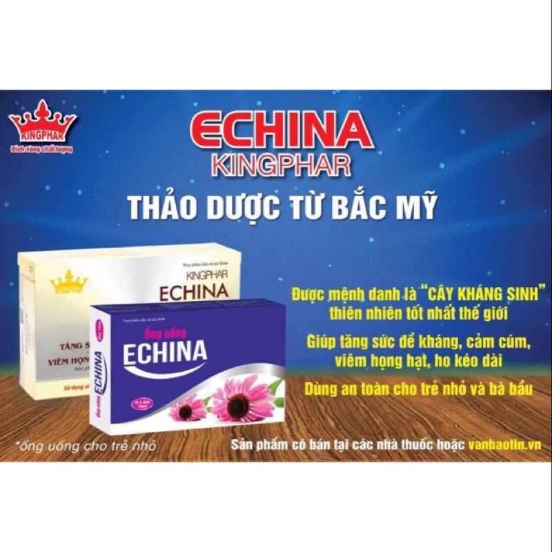 ECHINA Kingphar - Hộp 30 viên  – Tăng cường miễn dịch, giảm ho, cảm cúm