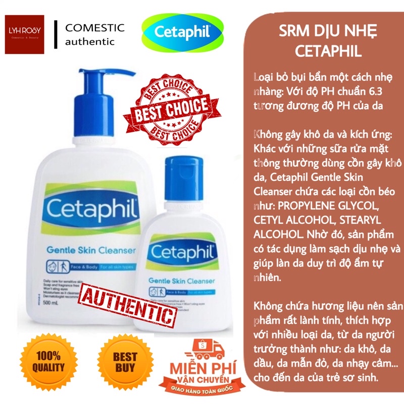 [Cetaphil Chính Hãng Canada] Sữa Rửa Mặt Dịu Nhẹ Cetaphil (125ml,500ml)