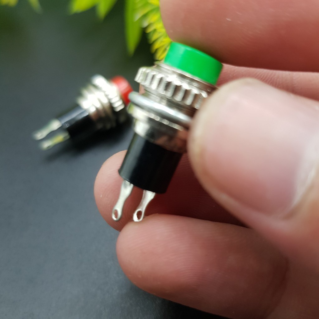 Nút Nhấn Đề 10MM🍀Công Tắc Nhấn Nhả Dùng Cho Mạch Quạt Mạch Trễ🍀Núm Nhấn 10MM Xanh Đỏ