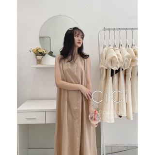 Váy trơn vintage dáng dài CICISTUDIO