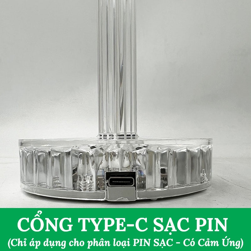 Đèn Ngủ Pha Lê Để Bàn LED Cảm Ứng, Sang Trọng Phong Cách Châu Âu HÌNH CÁI BÚA VERSION 6 SONHOUSE