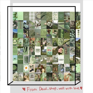 12 tấm Wall Collage keo sẵng dán tường trang trí phòng ngủ - theme Sage green