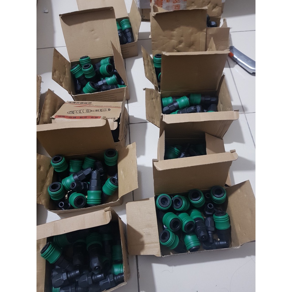 Đầu nối nhanh dây hơi máy nén khí bằng nhựa chống vỡ cao cấp