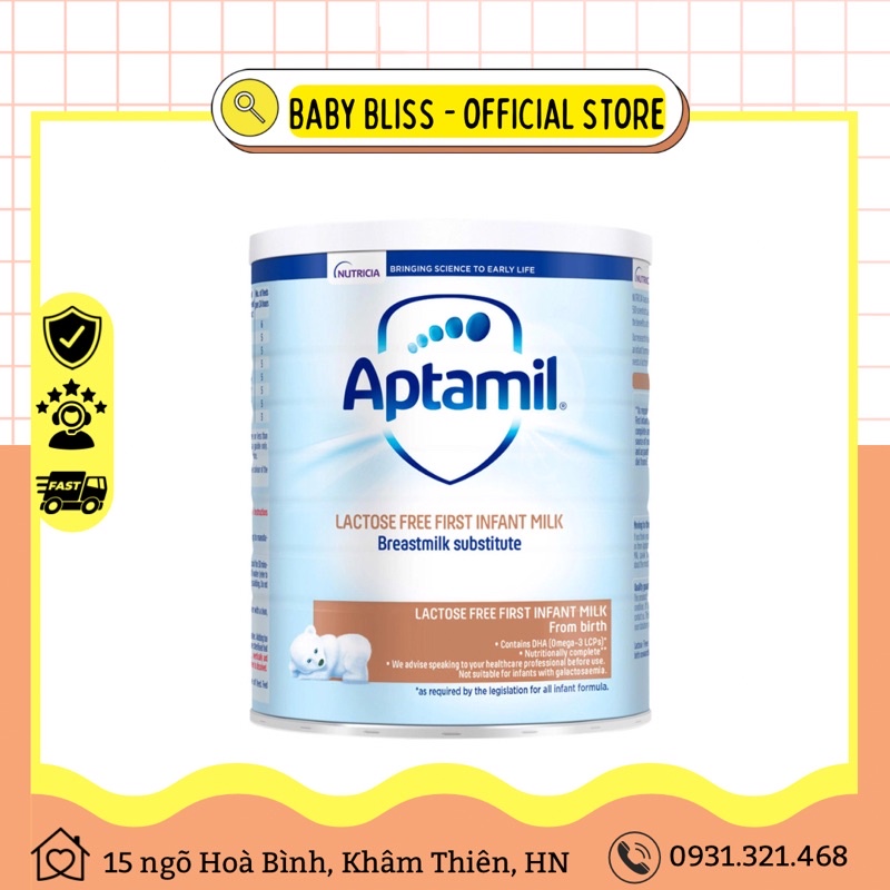 Sữa Aptamil Lactose-Free cho bé bất dung nạp của Anh (400g)