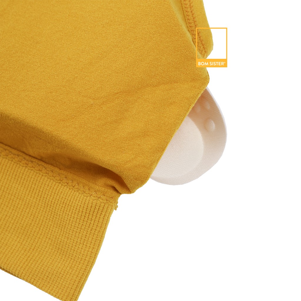 Áo lót thể thao cotton pha dây chéo màu trơn nâng ngực tự nhiên BOM SISTER BR6854