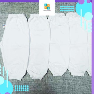 5 Quần cotton trắng mặc nhà cho bé trai và gái từ 3 đến 15 kg, Star Baby VN