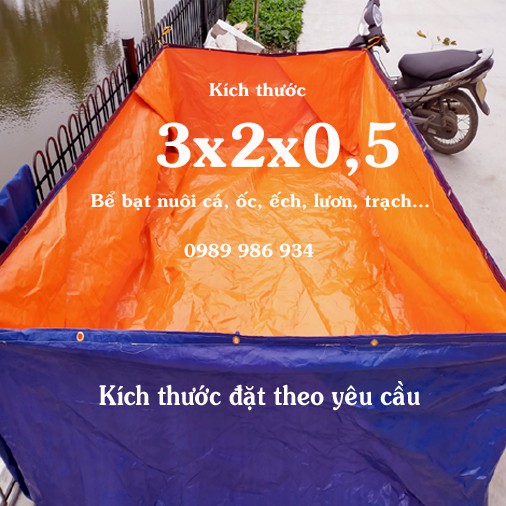 Bể bạt nuôi ốc lươn cá siêu dai 3m x 2m x 0,5m
