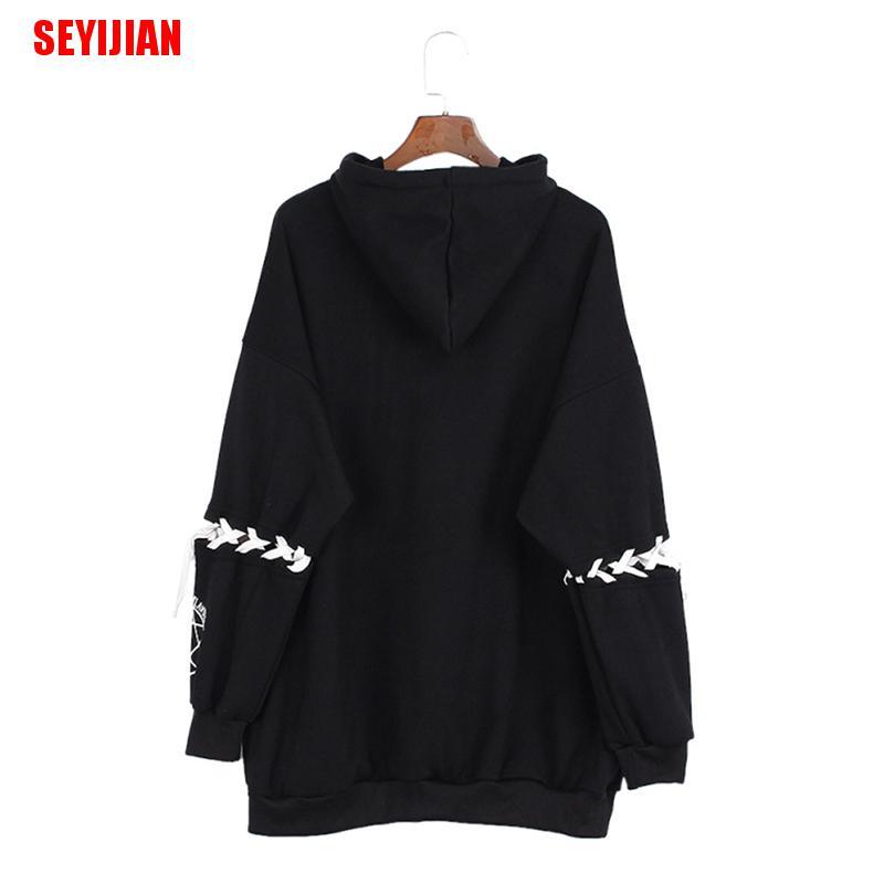 Áo Hoodie Chui Đầu In Họa Tiết Phong Cách Gothic Harajuku Cho Nữ