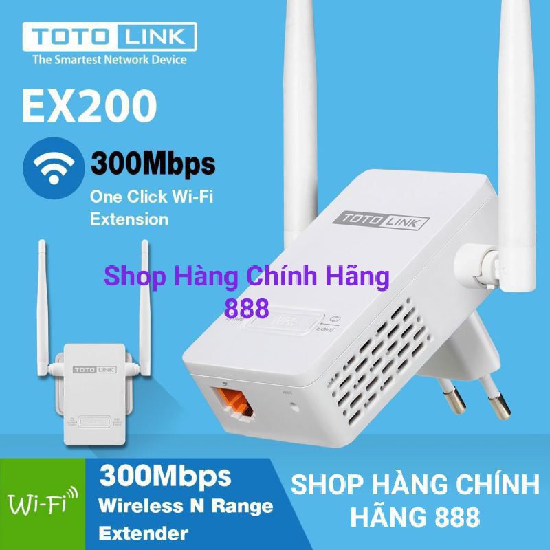 Bộ Kích Sóng Wifi Totolink Ex200 Repeater 300Mbps - Sản Phẩm Chính Hãng Bảo Hành 24 Tháng