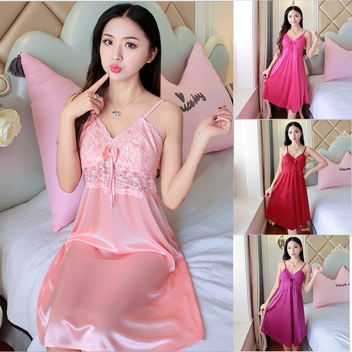 Đầm Ngủ Sexy💗 Váy Ngủ 2 Dây Dáng Xòe❣️FreeShip - Chất Đẹp❣️ Lụa Satin Mềm Mát Mịn (N81)