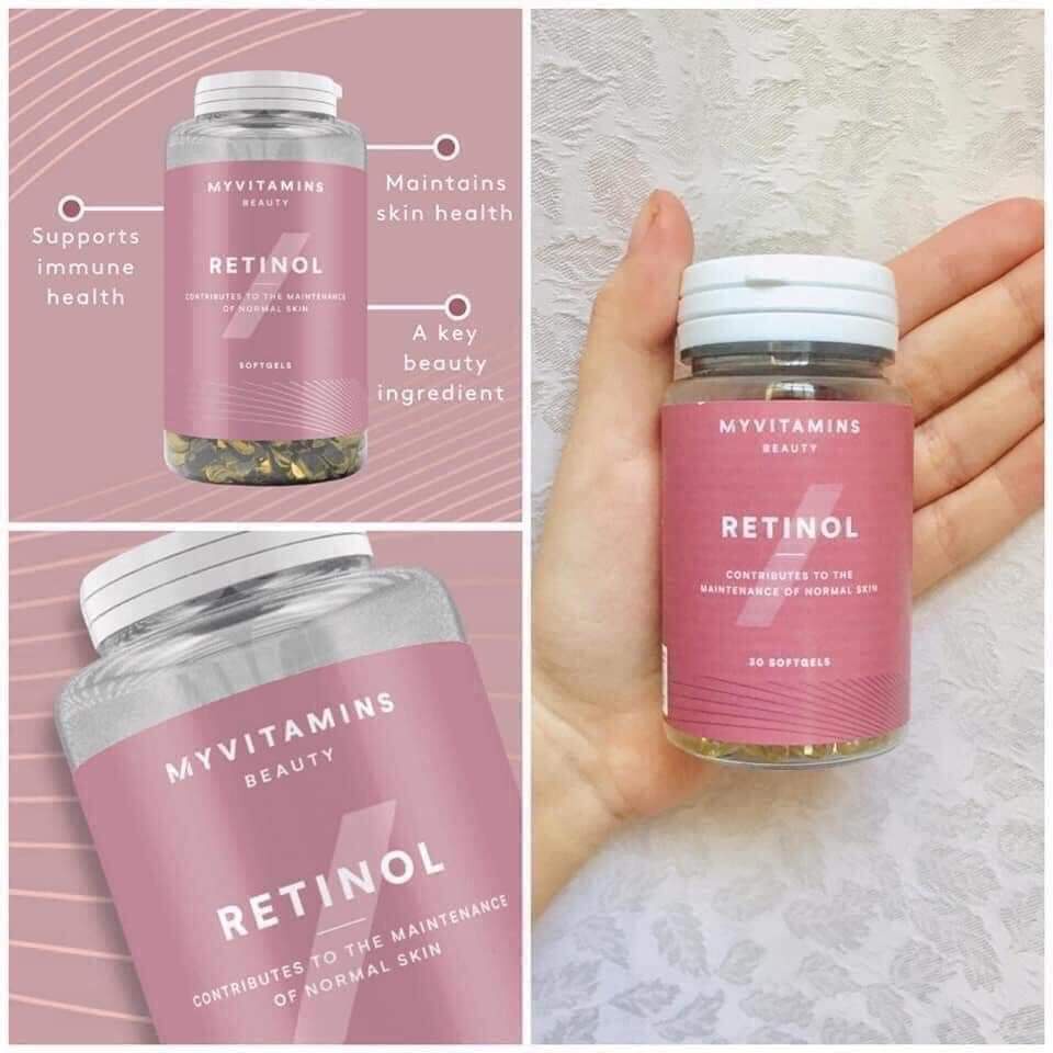 Viên uống Retinol Myvitamins UK 90 viên ,giảm lão hóa giúp đẹp da