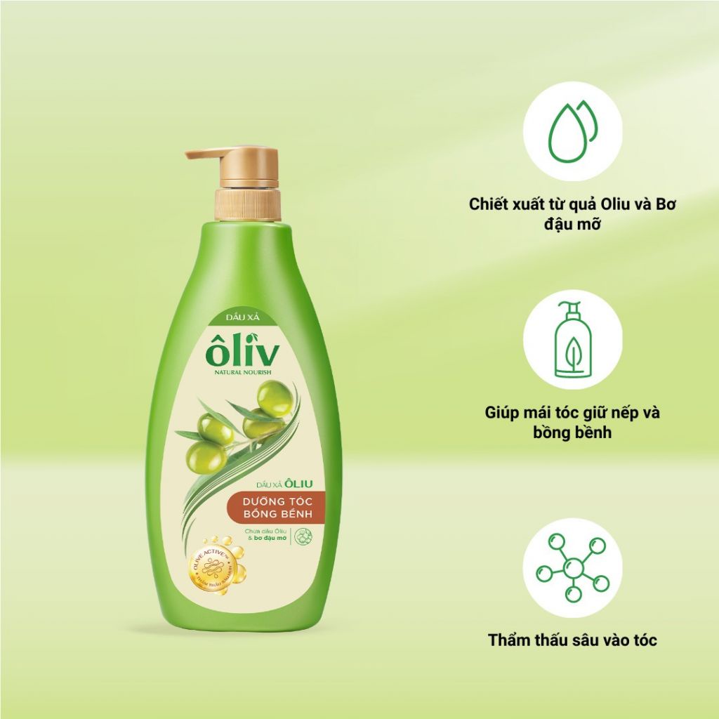Dầu Xả Ôliv Chắc Khỏe và Bồng Bềnh 650ml