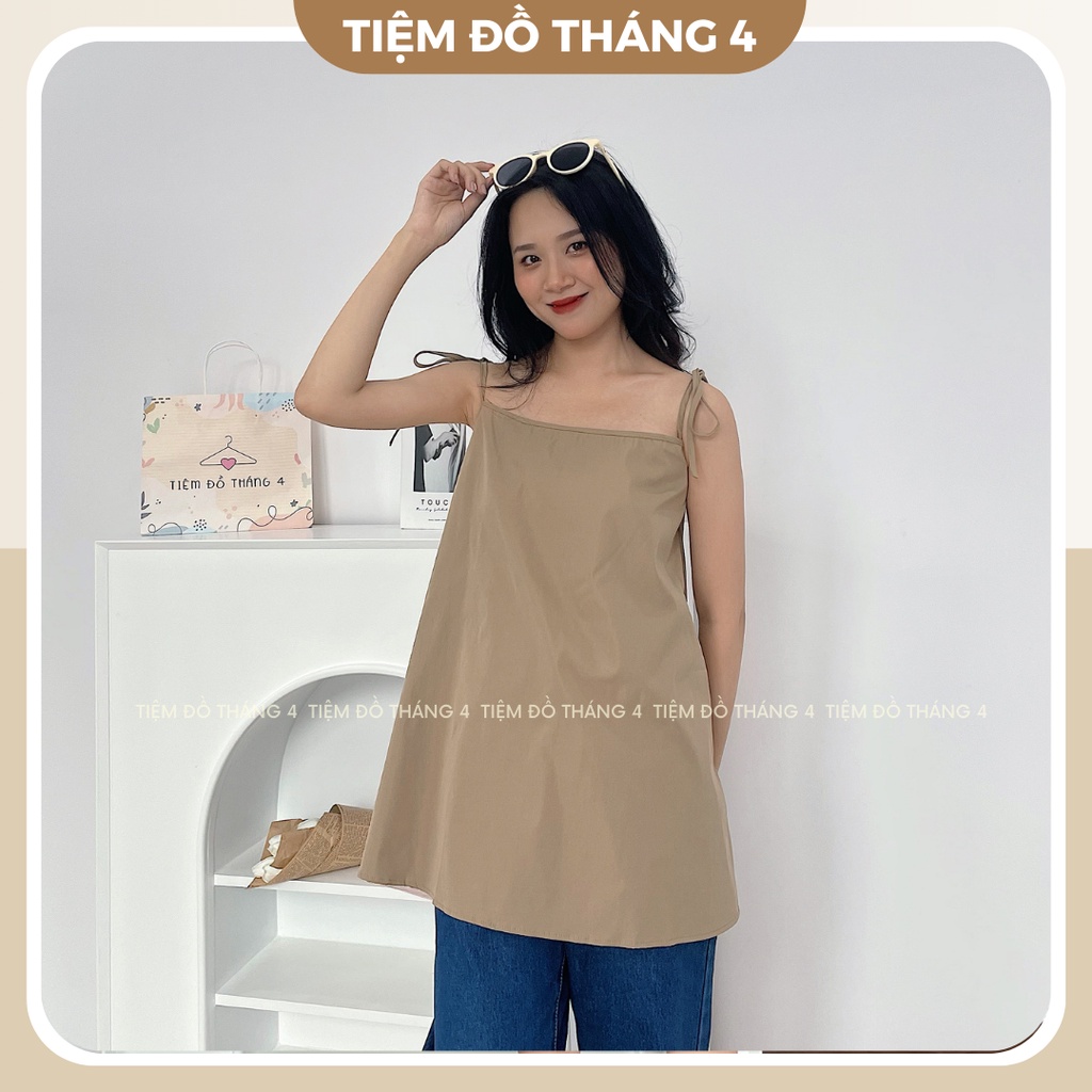 Áo 2 Dây Nữ Chất Kaki Thun Co Giãn Nhẹ TIỆM ĐỒ THÁNG 4 IVY TOP