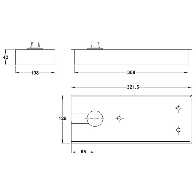 Bản lề sàn HUY HOÀNG EX 02, Bản lề cửa kính thủy lực - BLS02