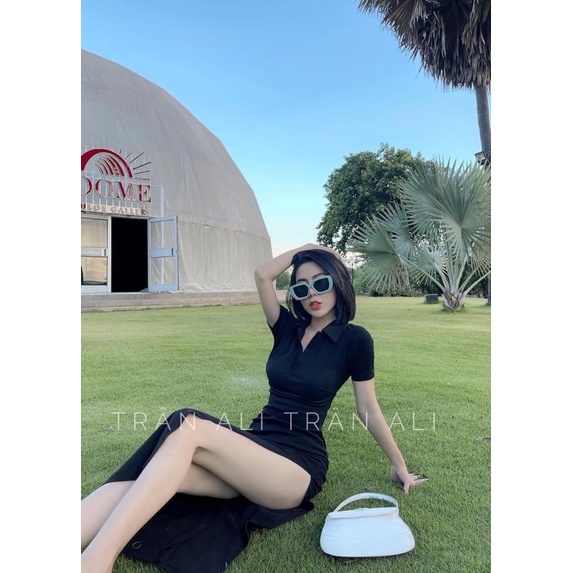[Chuyên Sỉ] đầm body gân xẻ hở lưng - freesize dưới 53kg tùy chiều cao - hình thật trải sàn gỗ xám Carotshop [Vải Đẹp] | BigBuy360 - bigbuy360.vn