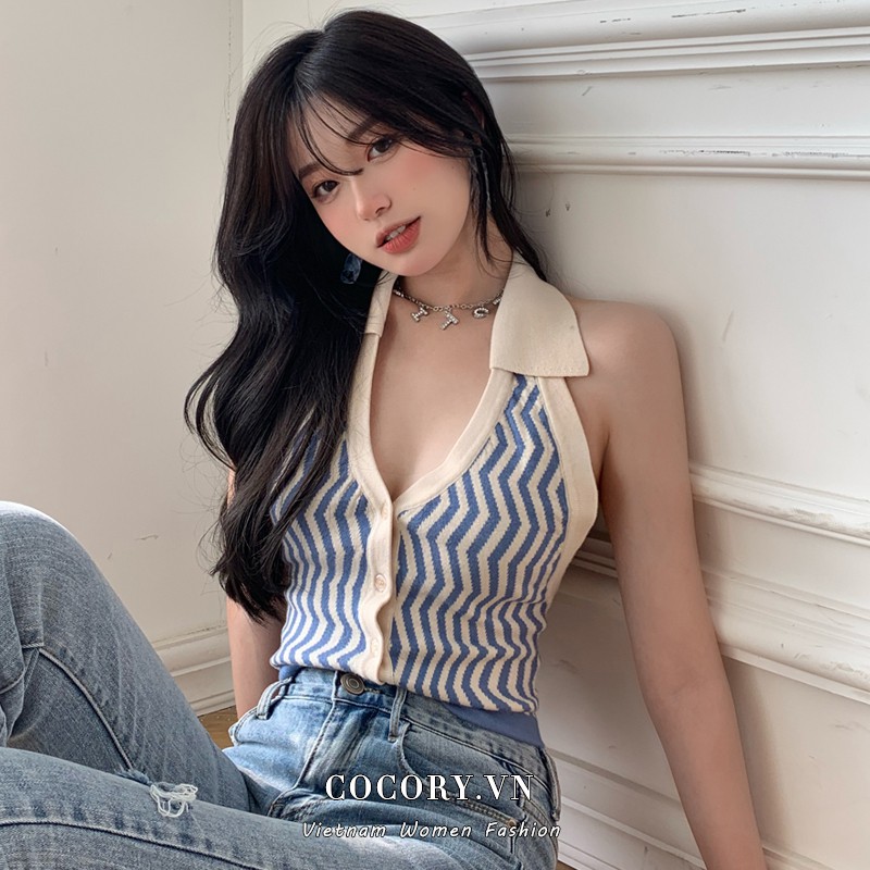 【Cocory】 Áo Croptop Sát Nách Phong Cách Cá Tính Cho Nữ