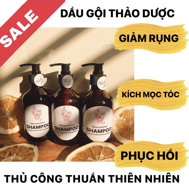 Dầu gội thảo dược Bồ Kết hỗ trợ mọc tóc giảm rụng - HERBAL SHAMPOO @beautywithHan | BigBuy360 - bigbuy360.vn