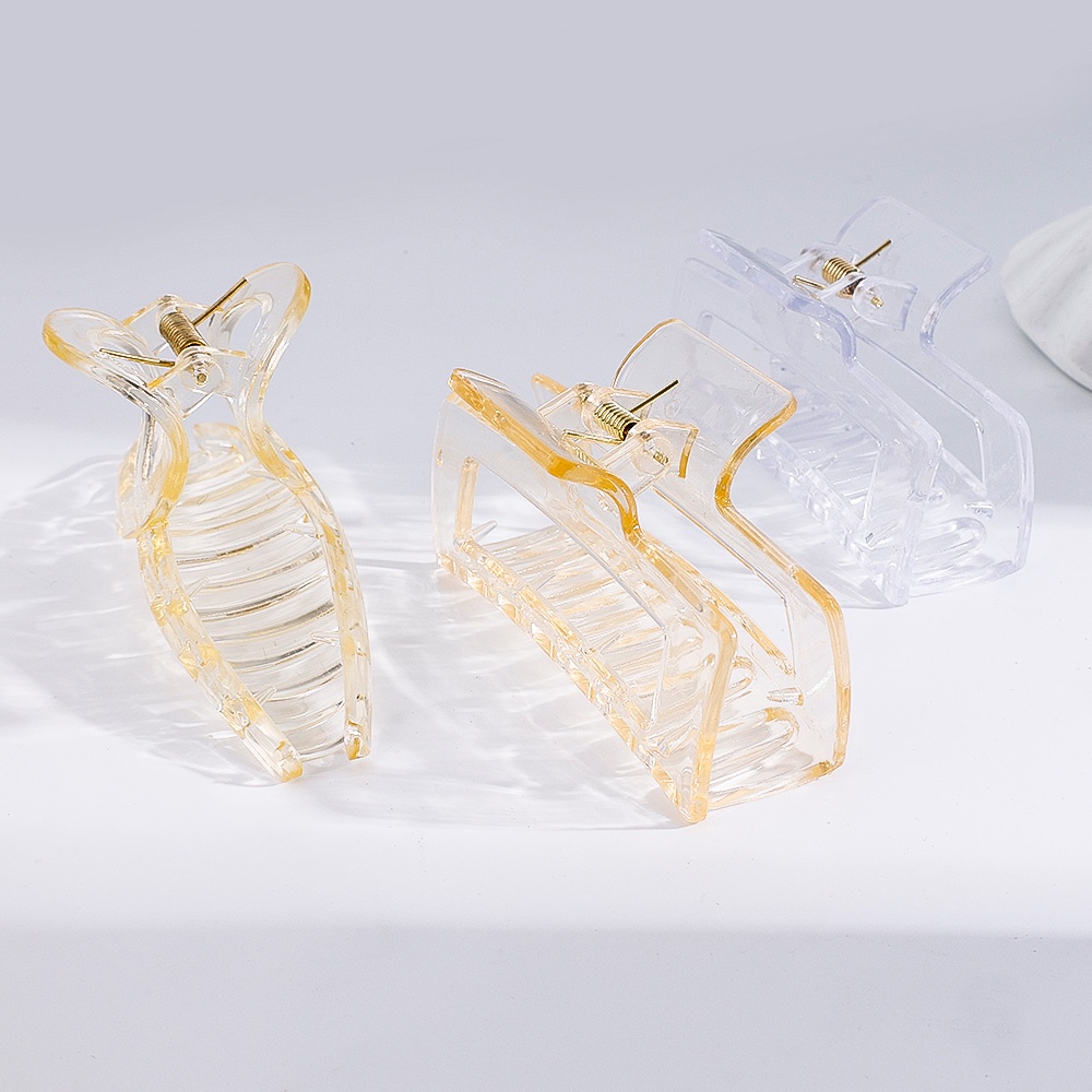 Kẹp Tóc Càng Cua Acrylic Trong Suốt Kiểu Hình Học Đơn Giản Thời Trang Hàn Quốc Cho Nữ