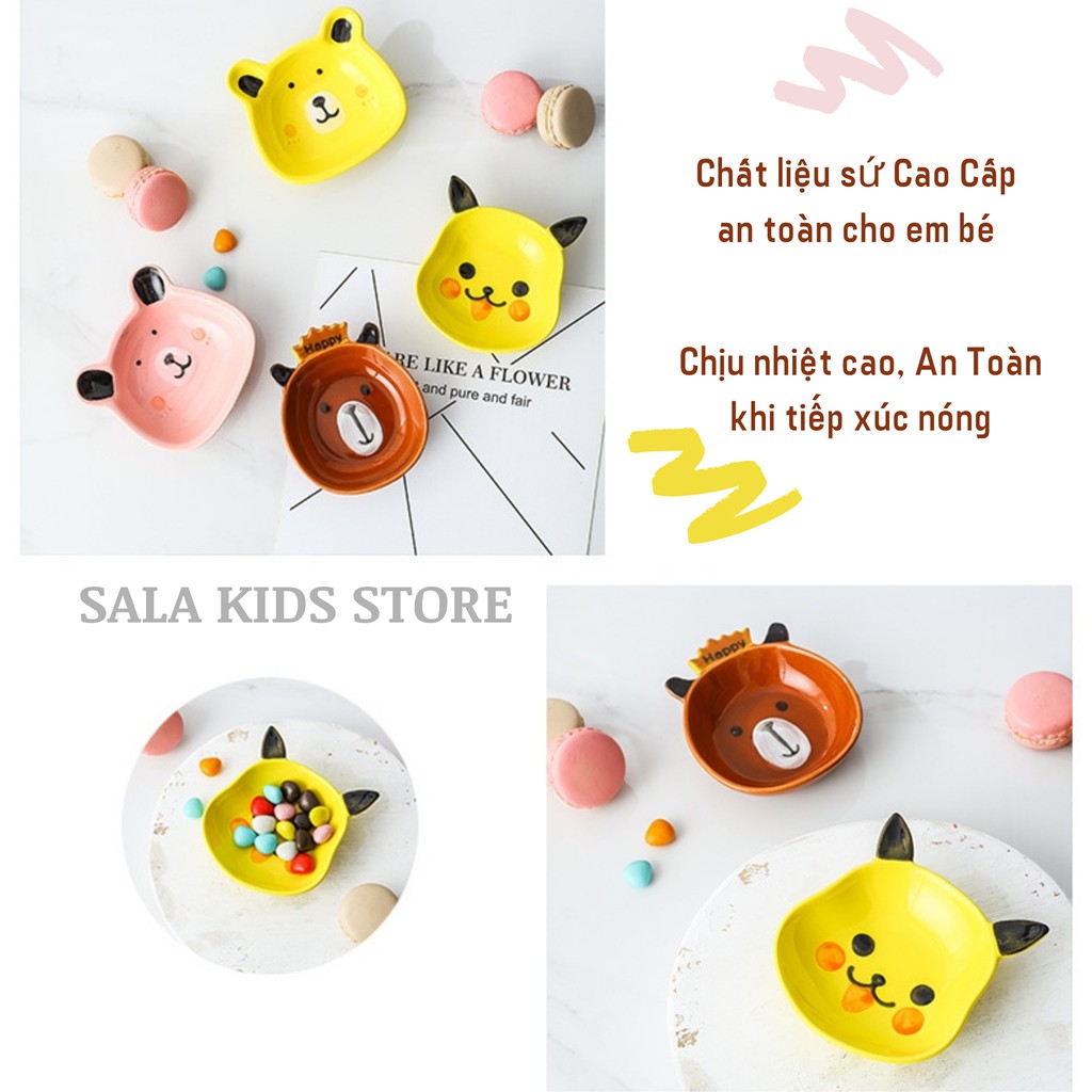 Bát Sứ Ăn Dặm Kiểu Nhật Cho Bé Bộ Chén Ăn Dặm Gốm Sứ Hình Con Vật Cute SALA KIDS