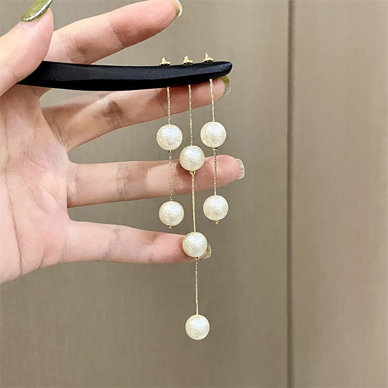 Trâm Cài Tóc Tua Rua Đính Hạt Ngọc Trai Phong Cách Trung Hoa