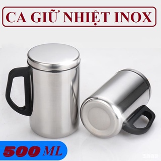 Ca/Ly Giữ Nhiệt 500ML Inox Thermos Mug, Có Nắp Đậy Kín Giữ Nhiệt Tốt