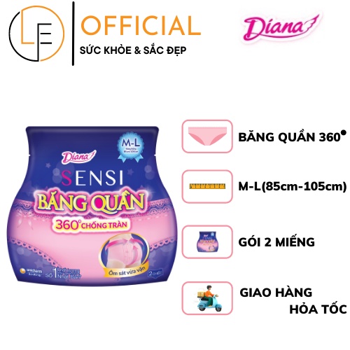 Băng Quần Diana Sensi 360 Độ Chống Tràn size M-L/ 2 Miếng