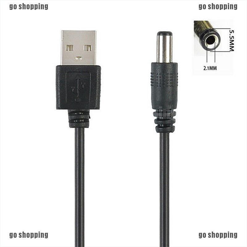 Dây cáp chuyển đổi cổng USB sang giắc cắm 2.5 3.5 4.0 5.5mm5V DC màu đen chuyên dụng