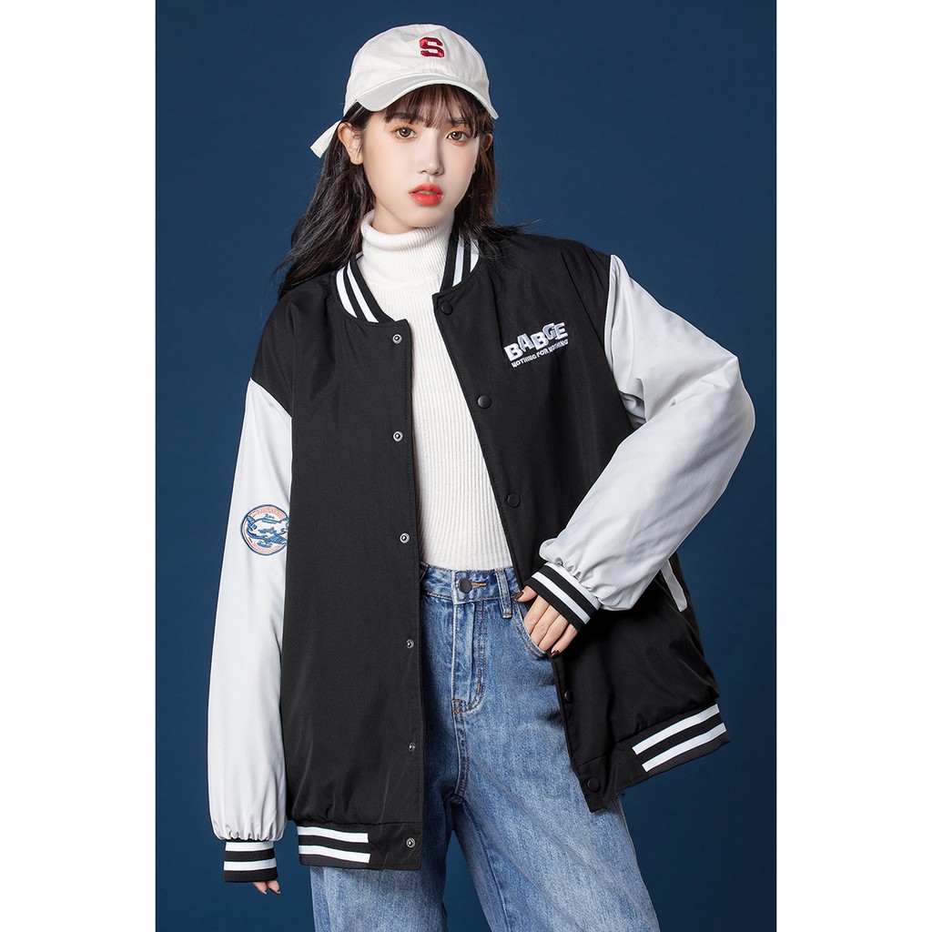 Áo khoác Bomber Nữ Nam Style Hàn Quốc - Áo khoác bóng chày Unisex [TẶNG TẤT NAM NỮ CÁ TÍNH] | BigBuy360 - bigbuy360.vn