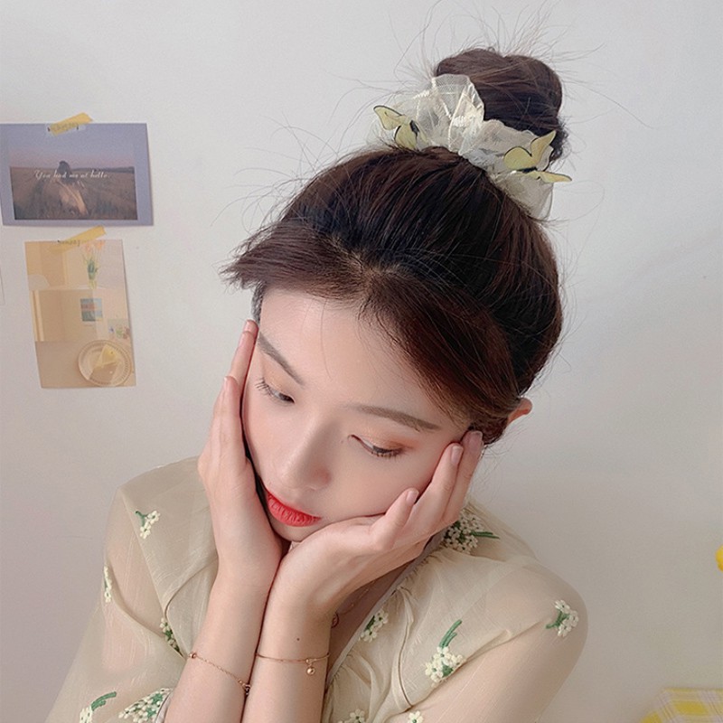 Dây Buộc Tóc Co Giãn Hình Bướm Thời Trang Cho Nữ (Hair Scrunchies)