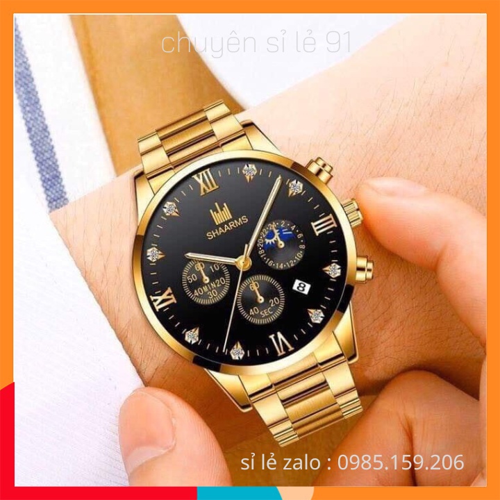 Đồng Hồ Nam Sharm Cao Cấp khung thép không gỉ. không bay màu, bảo hành 12 tháng