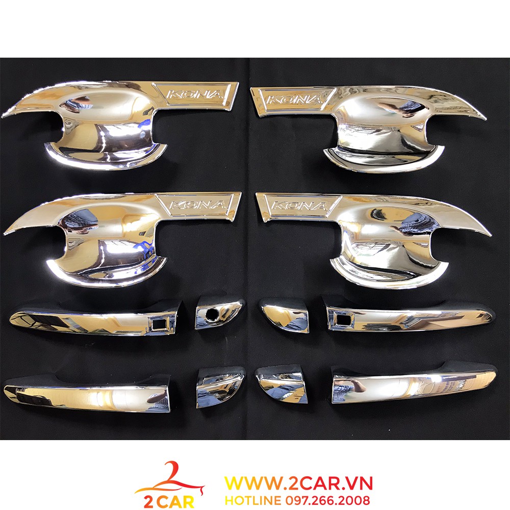 Bộ ốp tay, hõm xe Hyundai Kona 2019 2020 2021 2022 2023 2024 mạ crom cao cấp